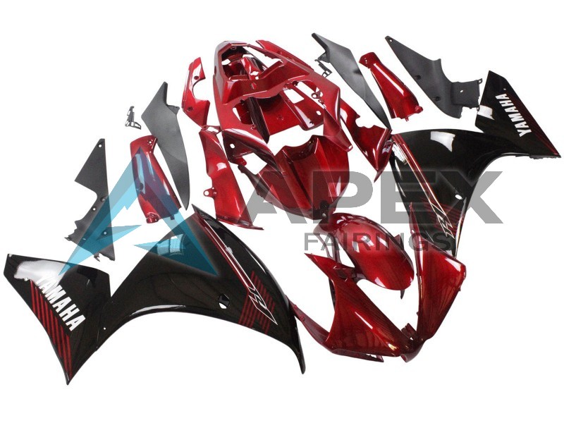 Red Glossy Black - Yamaha R1 / YZF-R1 (2012-2014) ABS Fairings | Apex Fairings — view 3