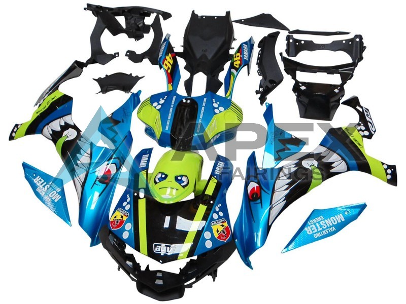 Blue Green Black Shark - Yamaha R1 / YZF-R1 (2015-2019) ABS Fairings | Apex Fairings — view 2