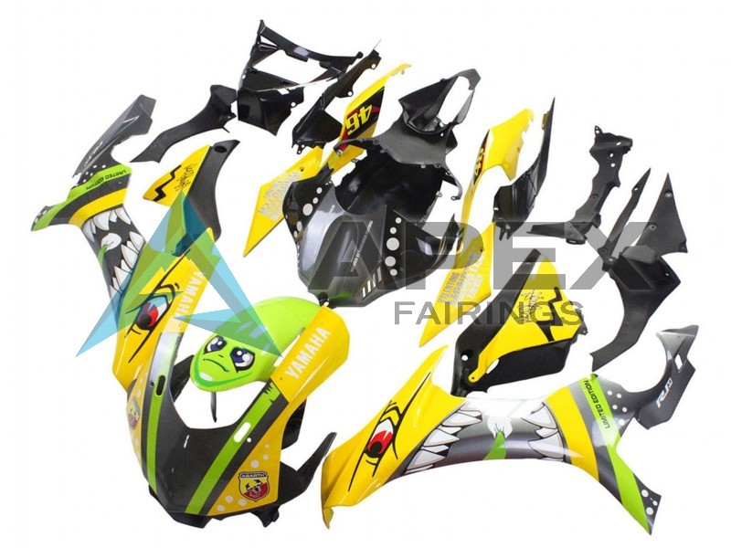 Yellow Green Shark - Yamaha R1 / YZF-R1 (2015-2019) ABS Fairings | Apex Fairings — view 3