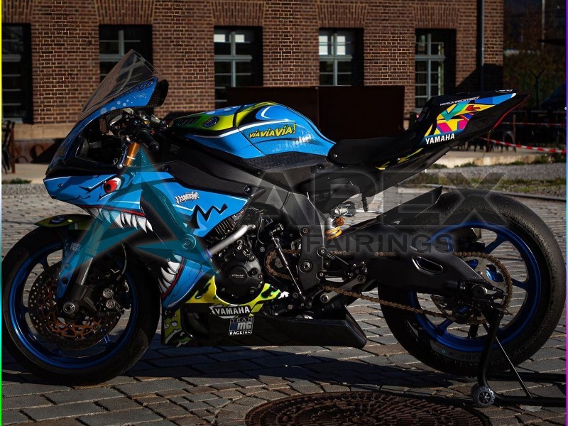 Blue Yellow Shark - Yamaha R1 / YZF-R1 (2015-2019) ABS Fairings | Apex Fairings — view 3