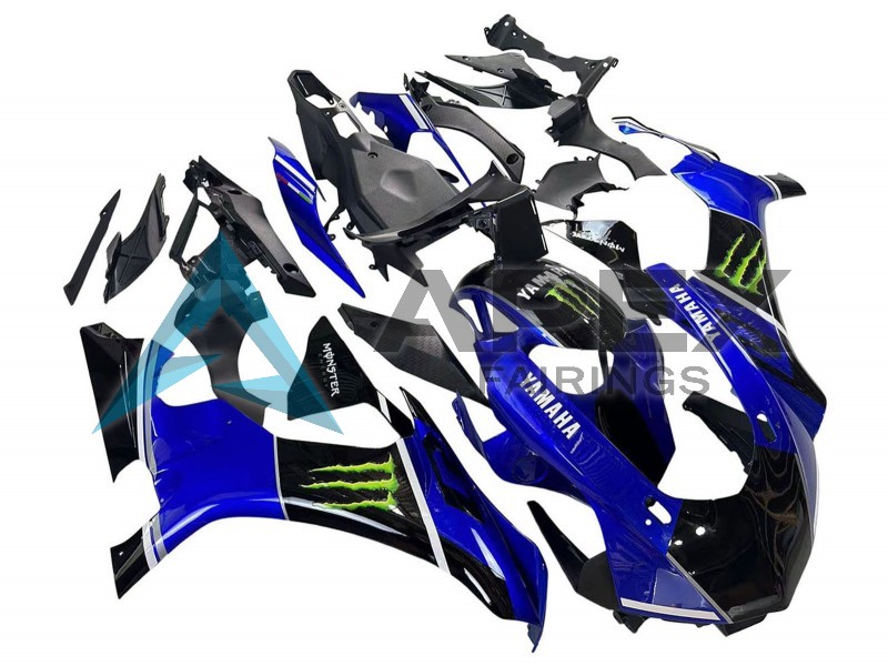 Blue Glossy Black Green Monster - Yamaha R1 / YZF-R1 (2015-2019) ABS Fairings | Apex Fairings — view 2