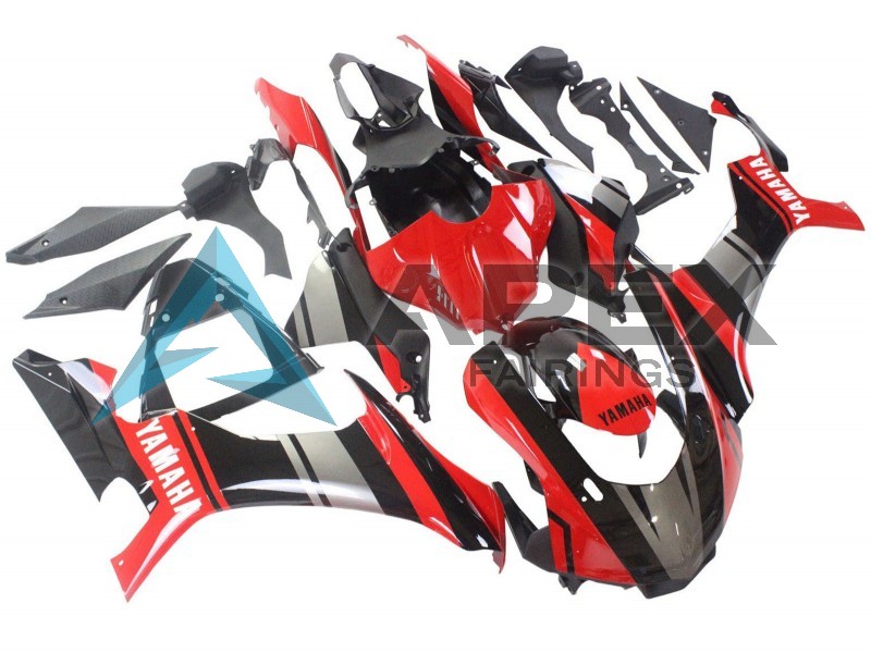 Red Black Silver - Yamaha R1 / YZF-R1 (2015-2019) ABS Fairings | Apex Fairings — view 2