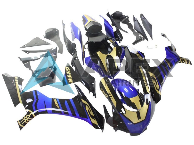 Blue Gold Black - Yamaha R1 / YZF-R1 (2015-2019) ABS Fairings | Apex Fairings — view 3