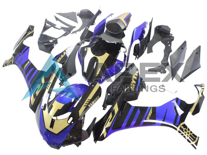 Blue Gold Black - Yamaha R1 / YZF-R1 (2015-2019) ABS Fairings | Apex Fairings — view 4