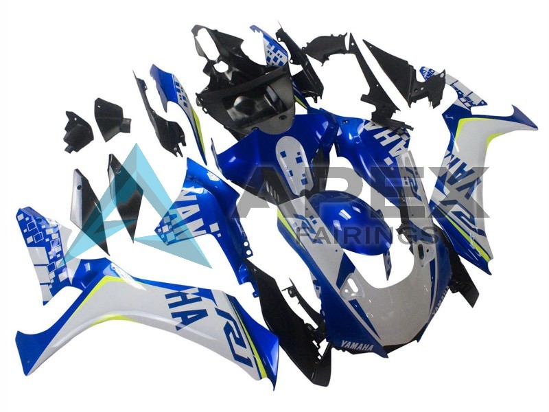 White Blue Neon Yellow Glossy Black - Yamaha R1 / YZF-R1 (2020-2026) ABS Fairings | Apex Fairings — view 2