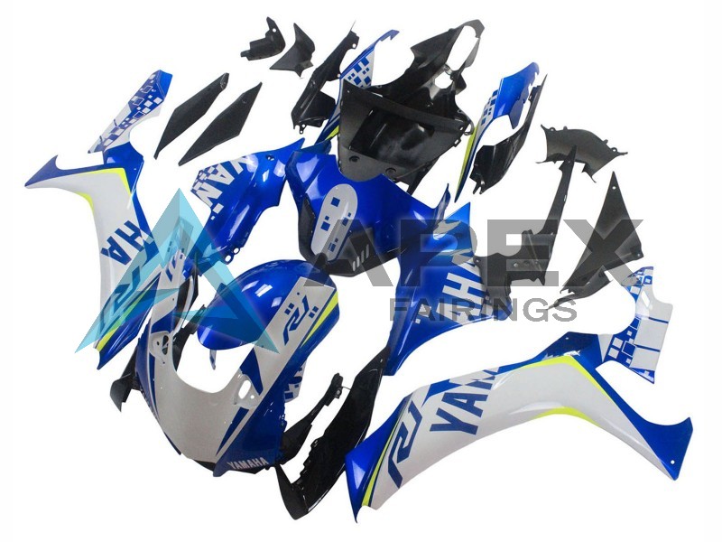 White Blue Neon Yellow Glossy Black - Yamaha R1 / YZF-R1 (2020-2026) ABS Fairings | Apex Fairings — view 3