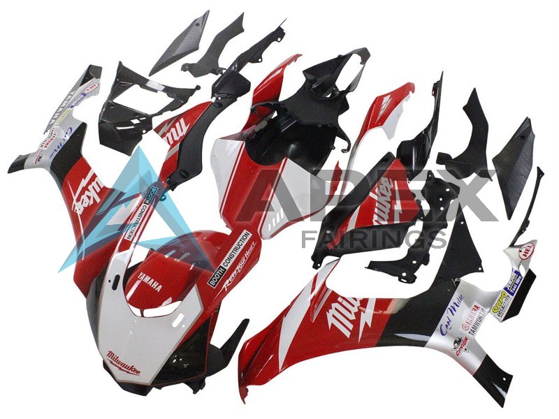 White Red Black Milwaukee - Yamaha R1 / YZF-R1 (2020-2026) ABS Fairings | Apex Fairings — view 2