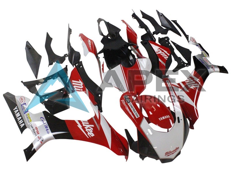 White Red Black Milwaukee - Yamaha R1 / YZF-R1 (2020-2026) ABS Fairings | Apex Fairings — view 3