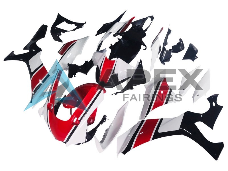 White Red Glossy Black - Yamaha R1 / YZF-R1 (2020-2026) ABS Fairings | Apex Fairings — view 2