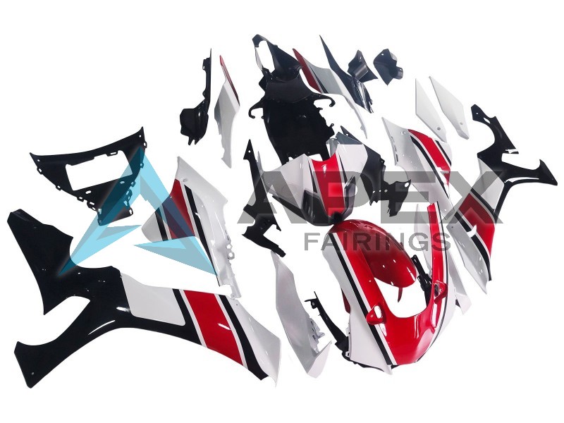White Red Glossy Black - Yamaha R1 / YZF-R1 (2020-2026) ABS Fairings | Apex Fairings — view 3