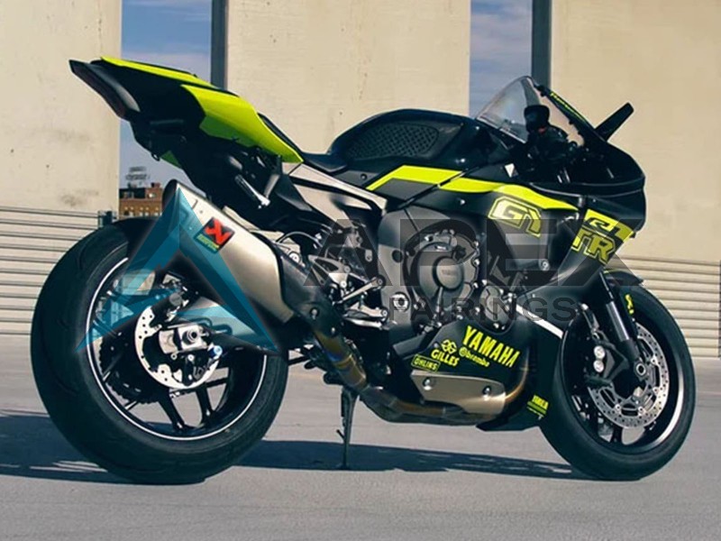 Glossy Black Fluorescent Yellow - Yamaha R1 / YZF-R1 (2020-2026) ABS Fairings | Apex Fairings — view 2