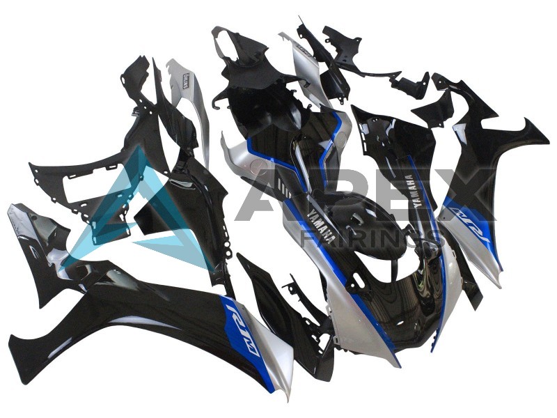 Glossy Black Silver Blue - Yamaha R1 / YZF-R1 (2020-2026) ABS Fairings | Apex Fairings — view 2