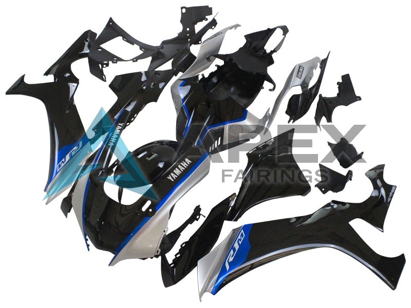 Glossy Black Silver Blue - Yamaha R1 / YZF-R1 (2020-2026) ABS Fairings | Apex Fairings — view 3