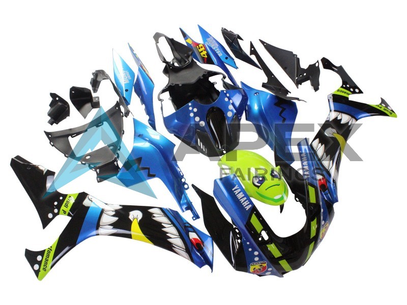 Blue Green Black Shark - Yamaha R1 / YZF-R1 (2020-2026) ABS Fairings | Apex Fairings — view 2
