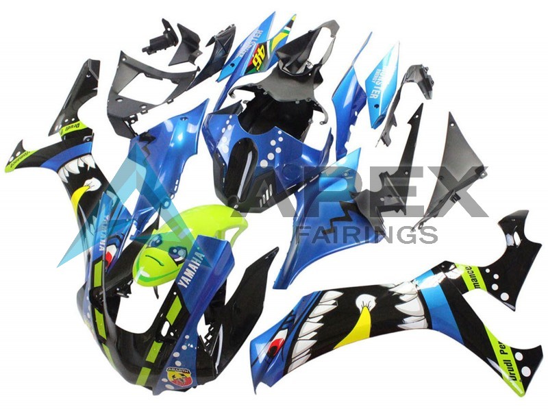Blue Green Black Shark - Yamaha R1 / YZF-R1 (2020-2026) ABS Fairings | Apex Fairings — view 3