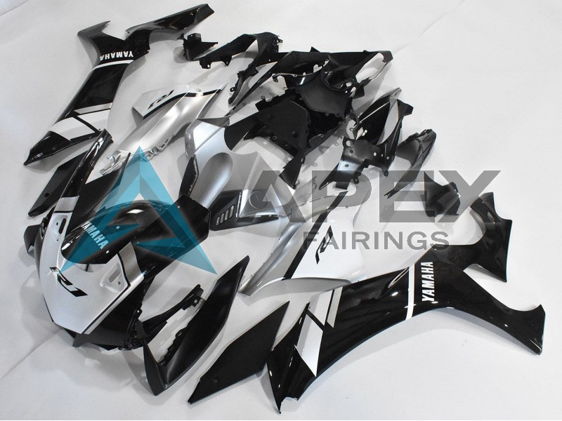 Silver White Glossy Black - Yamaha R1 / YZF-R1 (2020-2026) ABS Fairings | Apex Fairings — view 2