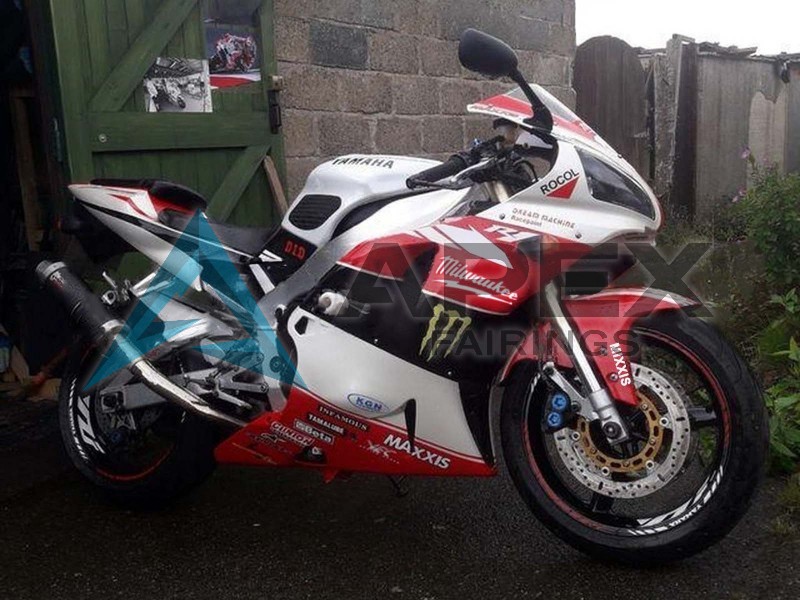 Red White Black Yellow Monster Milwaukee MAXXIS 11 - Yamaha R1 / YZF-R1 (1998-1999) ABS Fairings | Apex Fairings — view 2