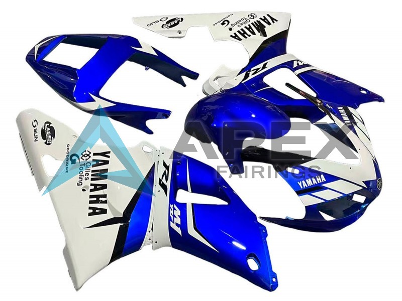 White Blue Black - Yamaha R1 / YZF-R1 (1998-1999) ABS Fairings | Apex Fairings — view 2