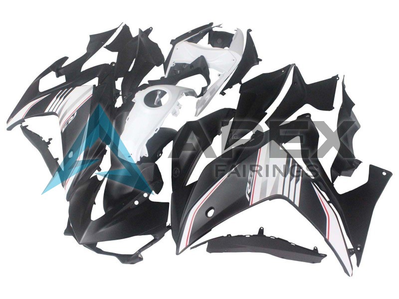 White Red Matte Black - Yamaha R3 / R25 / YZF-R3 / YZF-R25 (2015-2018) ABS Fairings | Apex Fairings — view 2