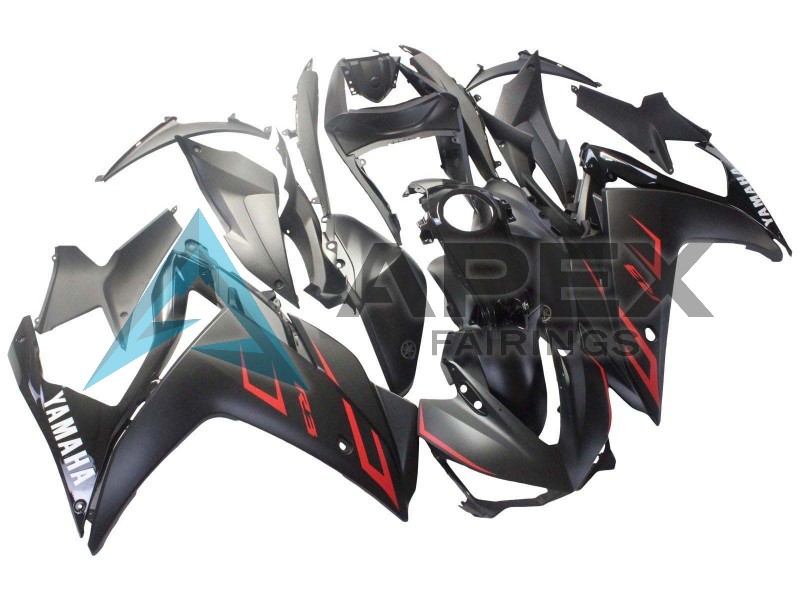 Glossy Black Matte Black Red - Yamaha R3 / R25 / YZF-R3 / YZF-R25 (2015-2018) ABS Fairings | Apex Fairings — view 2