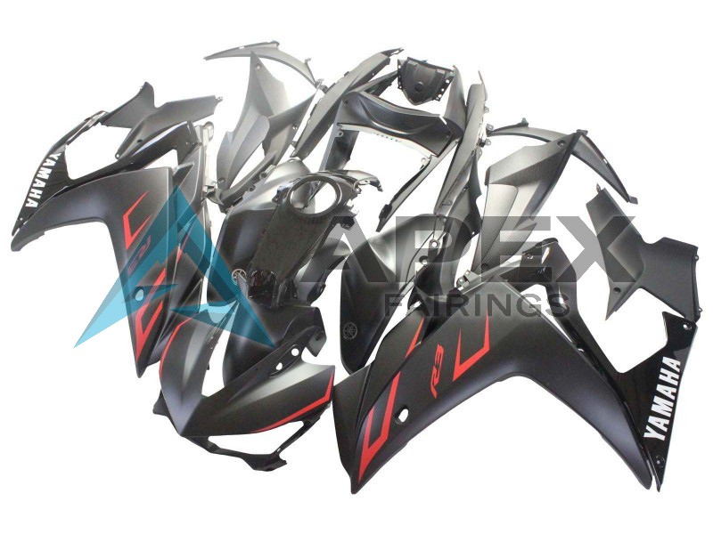 Glossy Black Matte Black Red - Yamaha R3 / R25 / YZF-R3 / YZF-R25 (2015-2018) ABS Fairings | Apex Fairings — view 3