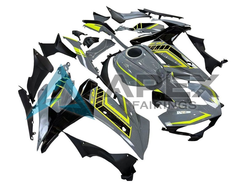 Nardo Grey Neon Yellow Black - Yamaha R3 / R25 / YZF-R3 / YZF-R25 (2015-2018) ABS Fairings | Apex Fairings — view 2