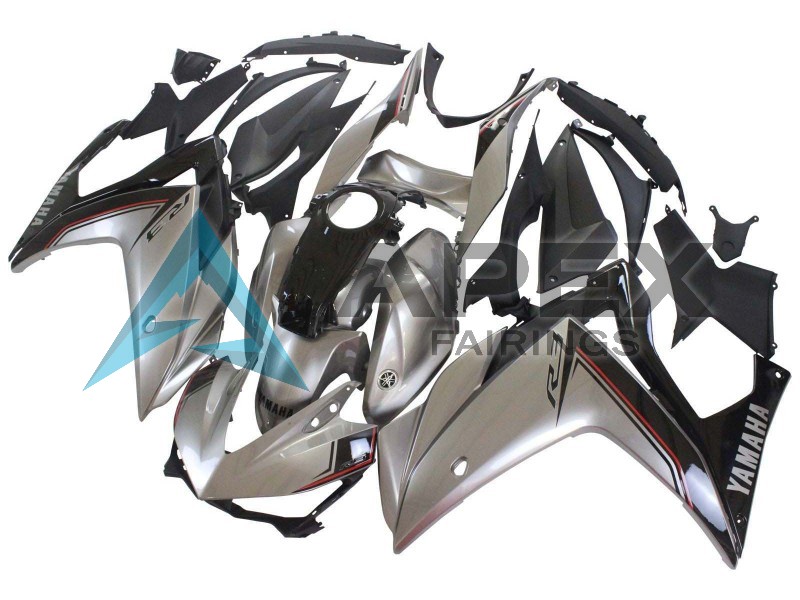 Silver Black - Yamaha R3 / R25 / YZF-R3 / YZF-R25 (2015-2018) ABS Fairings | Apex Fairings — view 3