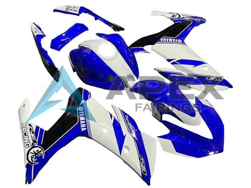 White Blue Black Racing - Yamaha R3 / R25 / YZF-R3 / YZF-R25 (2015-2018) ABS Fairings | Apex Fairings — view 2