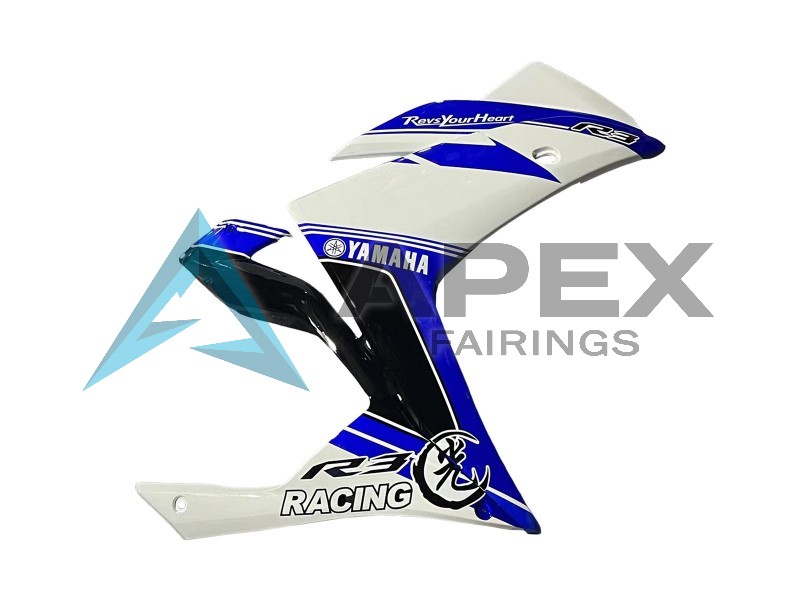 White Blue Black Racing - Yamaha R3 / R25 / YZF-R3 / YZF-R25 (2015-2018) ABS Fairings | Apex Fairings — view 4