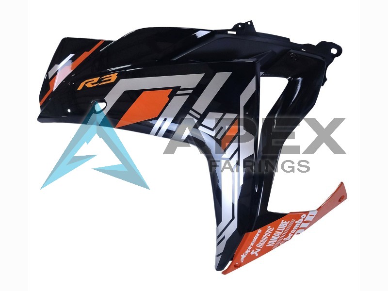 Blue Orange Silver Yamalube - Yamaha R3 / R25 / YZF-R3 / YZF-R25 (2015-2018) ABS Fairings | Apex Fairings — view 2
