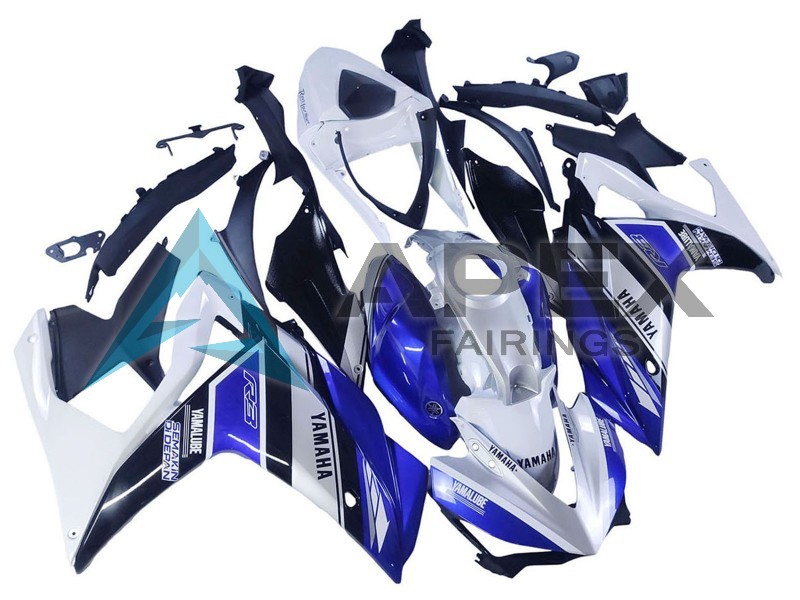 White Blue Black Yamalube - Yamaha R3 / R25 / YZF-R3 / YZF-R25 (2015-2018) ABS Fairings | Apex Fairings — view 2