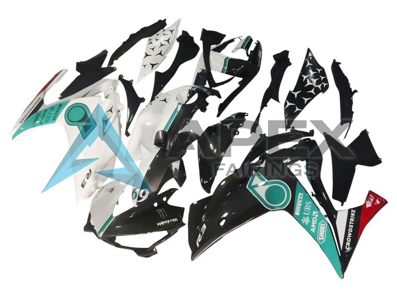 White Green Glossy Black - Yamaha R3 / R25 / YZF-R3 / YZF-R25 (2015-2018) ABS Fairings | Apex Fairings — view 3