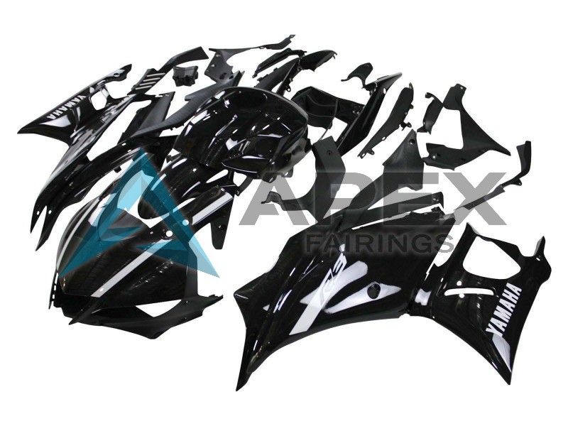 Glossy Black White - Yamaha R3 / R25 / YZF-R3 / YZF-R25 (2019-2021) ABS Fairings | Apex Fairings — view 2
