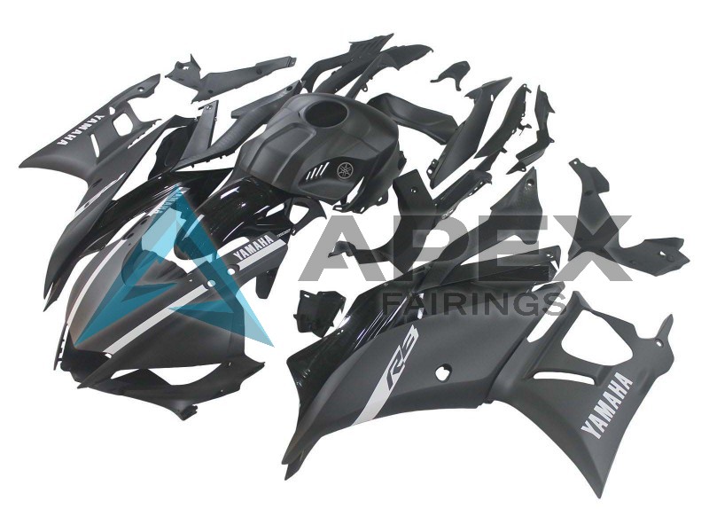 Matte Black Silver - Yamaha R3 / R25 / YZF-R3 / YZF-R25 (2019-2021) ABS Fairings | Apex Fairings — view 4