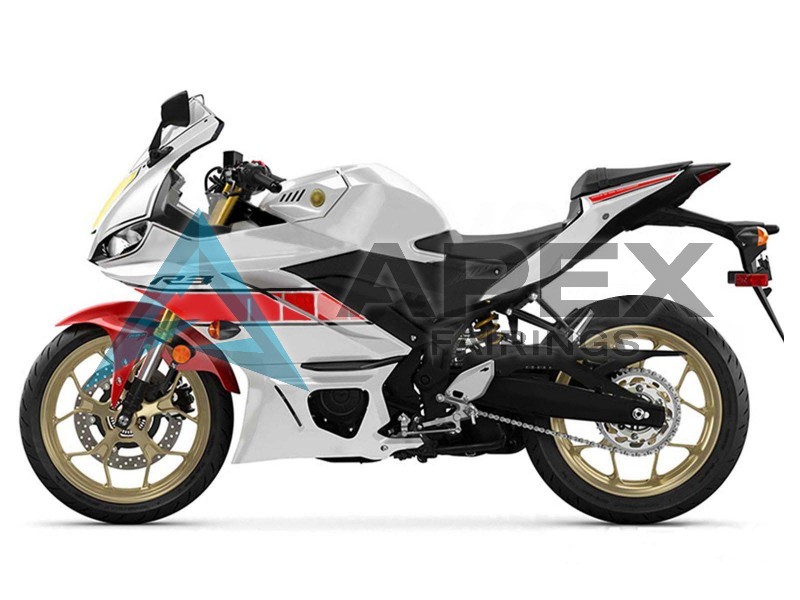 White Red Yellow Black - Yamaha R3 / R25 / YZF-R3 / YZF-R25 (2019-2021) ABS Fairings | Apex Fairings — view 2