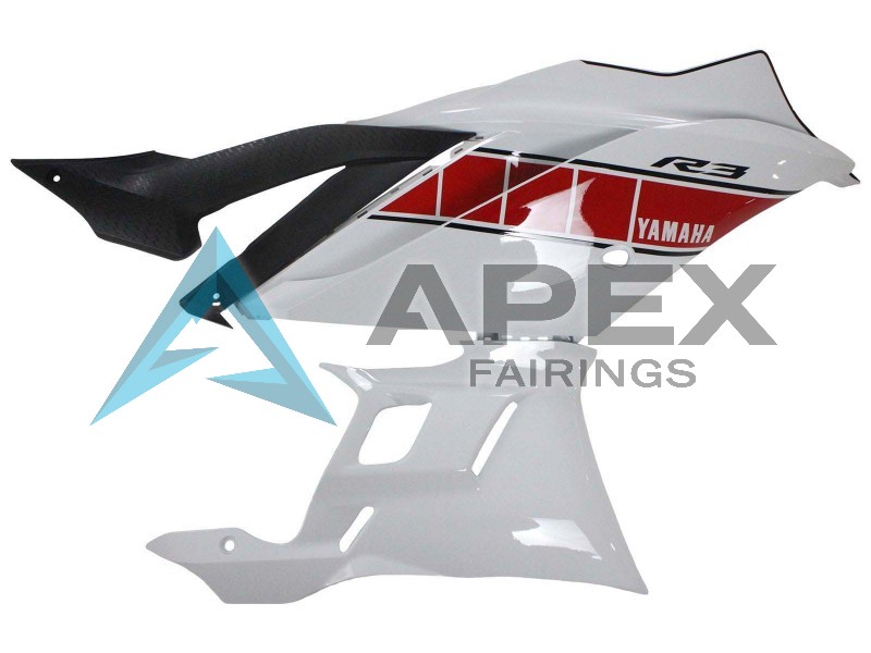 White Red Yellow Black - Yamaha R3 / R25 / YZF-R3 / YZF-R25 (2019-2021) ABS Fairings | Apex Fairings — view 4