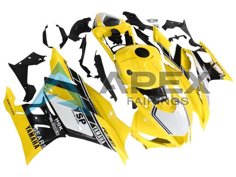Yellow White Black Stripe - Yamaha R3 / R25 / YZF-R3 / YZF-R25 (2019-2021) ABS Fairings | Apex Fairings — view 2