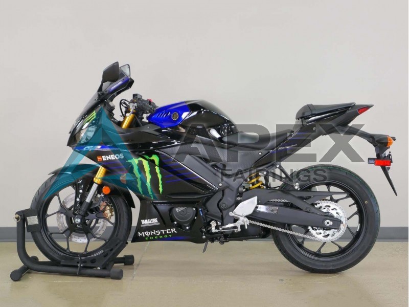 Blue Green Black Monster Yamalube ENEOS - Yamaha R3 / R25 / YZF-R3 / YZF-R25 (2022-2024) ABS Fairings | Apex Fairings — view 2