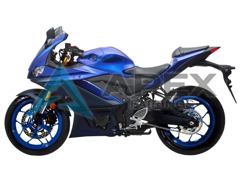 Blue Matte Black - Yamaha R3 / R25 / YZF-R3 / YZF-R25 (2022-2024) ABS Fairings | Apex Fairings — view 2