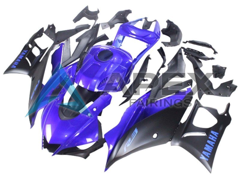Blue Matte Black - Yamaha R3 / R25 / YZF-R3 / YZF-R25 (2022-2024) ABS Fairings | Apex Fairings — view 4