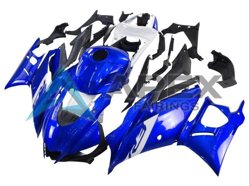 Blue White Matte Black - Yamaha R3 / R25 / YZF-R3 / YZF-R25 (2022-2024) ABS Fairings | Apex Fairings — view 2