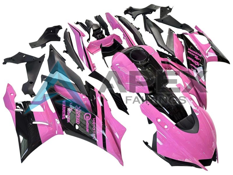 Pink Glossy Black Monster - Yamaha R3 / R25 / YZF-R3 / YZF-R25 (2022-2024) ABS Fairings | Apex Fairings — view 2