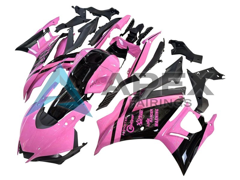 Pink Glossy Black Monster - Yamaha R3 / R25 / YZF-R3 / YZF-R25 (2022-2024) ABS Fairings | Apex Fairings — view 3
