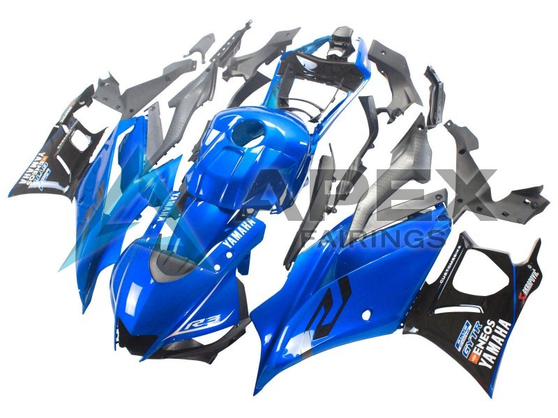 Blue Black ENEOS - Yamaha R3 / R25 / YZF-R3 / YZF-R25 (2022-2024) ABS Fairings | Apex Fairings — view 3