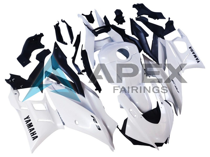 White - Yamaha R3 / R25 / YZF-R3 / YZF-R25 (2022-2024) ABS Fairings | Apex Fairings — view 3