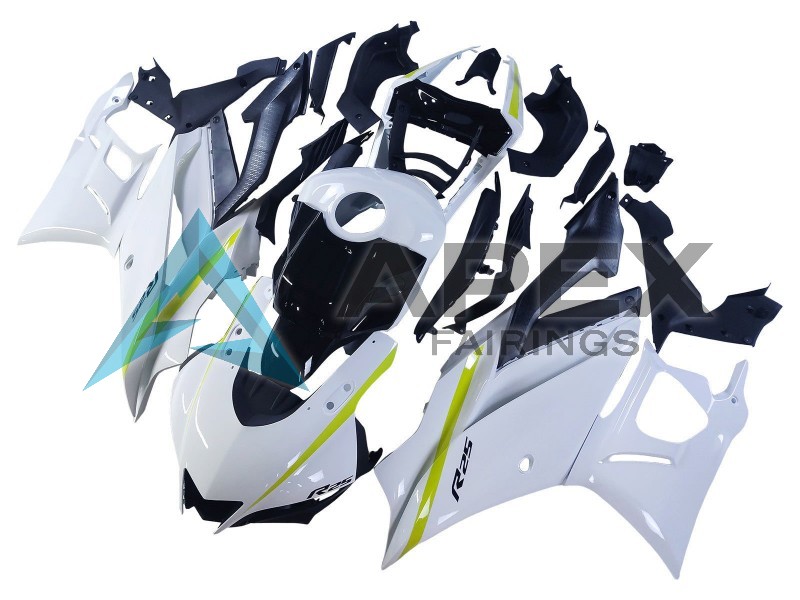 White Yellow Black - Yamaha R3 / R25 / YZF-R3 / YZF-R25 (2022-2024) ABS Fairings | Apex Fairings — view 3