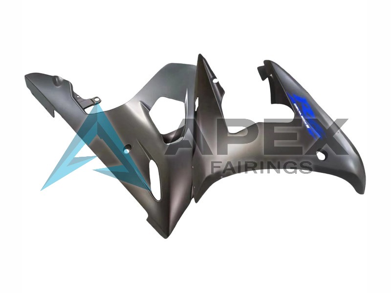 Matte Black Blue - Yamaha R6 / YZF-R6 (2003-2004) ABS Fairings | Apex Fairings — view 3