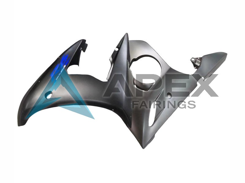 Matte Black Blue - Yamaha R6 / YZF-R6 (2003-2004) ABS Fairings | Apex Fairings — view 4