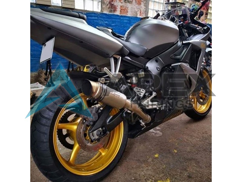 Matte Grey Matte Black Gold Decals - Yamaha R6 / YZF-R6 (2003-2004) ABS Fairings | Apex Fairings — view 2