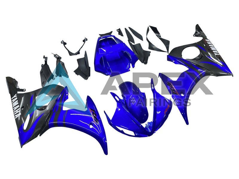 Blue Glossy Black - Yamaha R6 / YZF-R6 (2003-2004) ABS Fairings | Apex Fairings — view 2